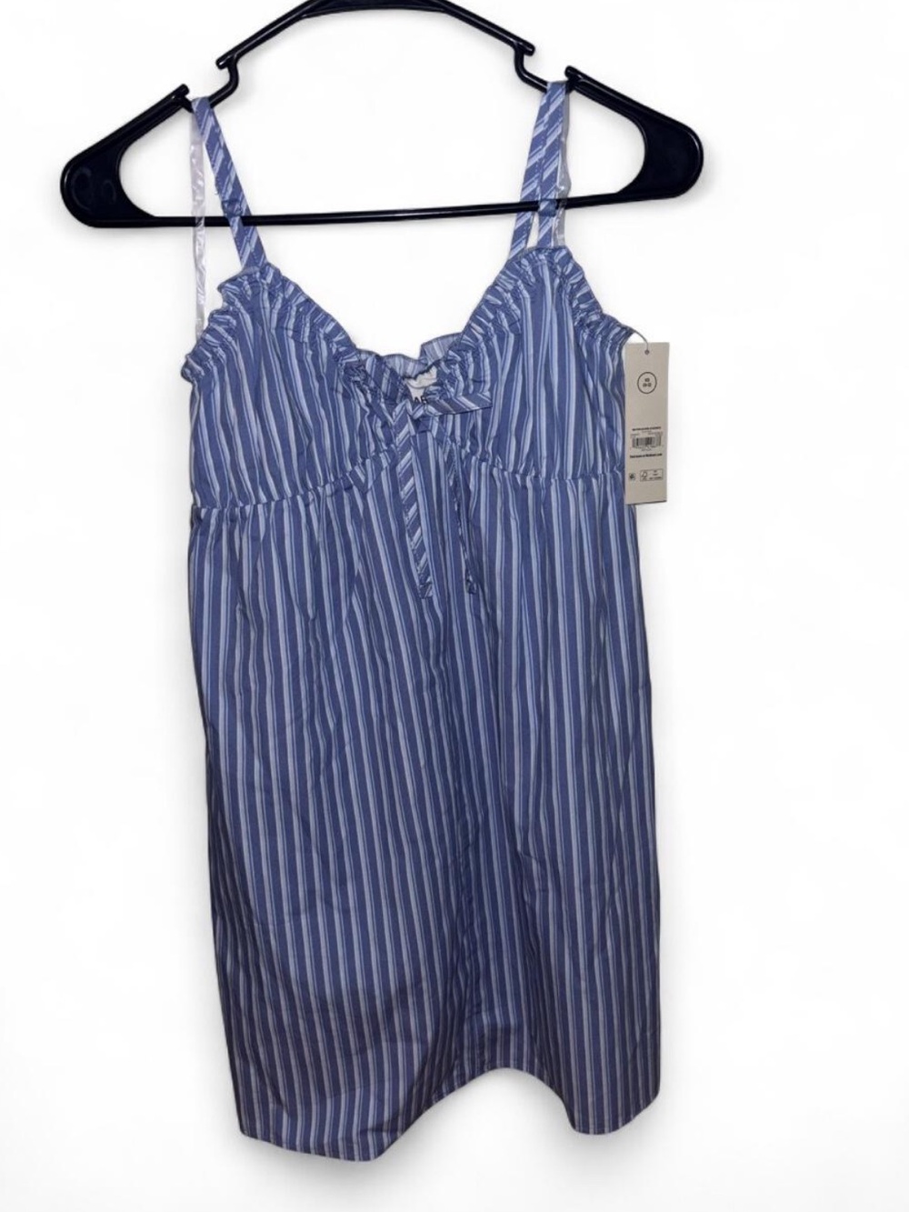 No Boundaries Blue & White Striped Spaghetti Strap Chemise